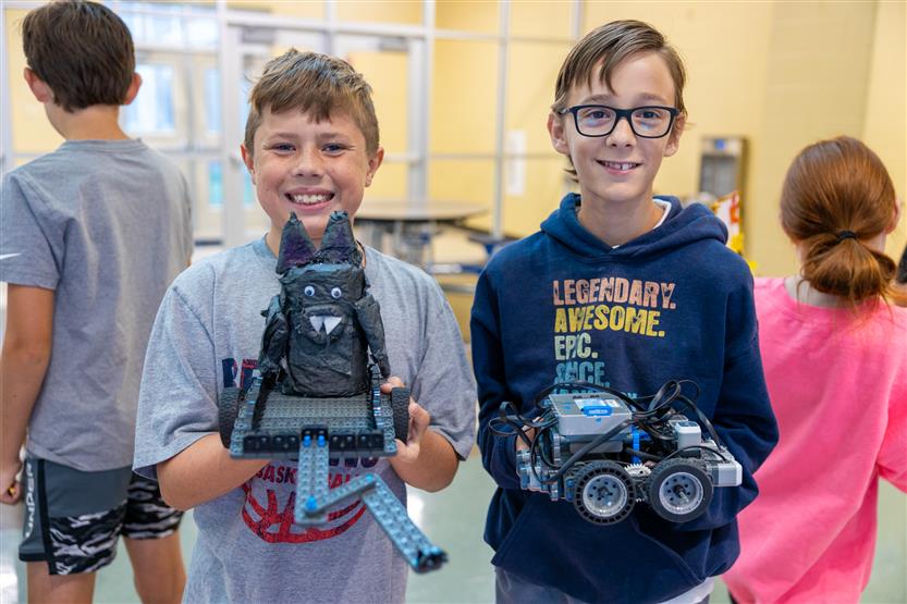 Robot parade at Thompson's Station Middle